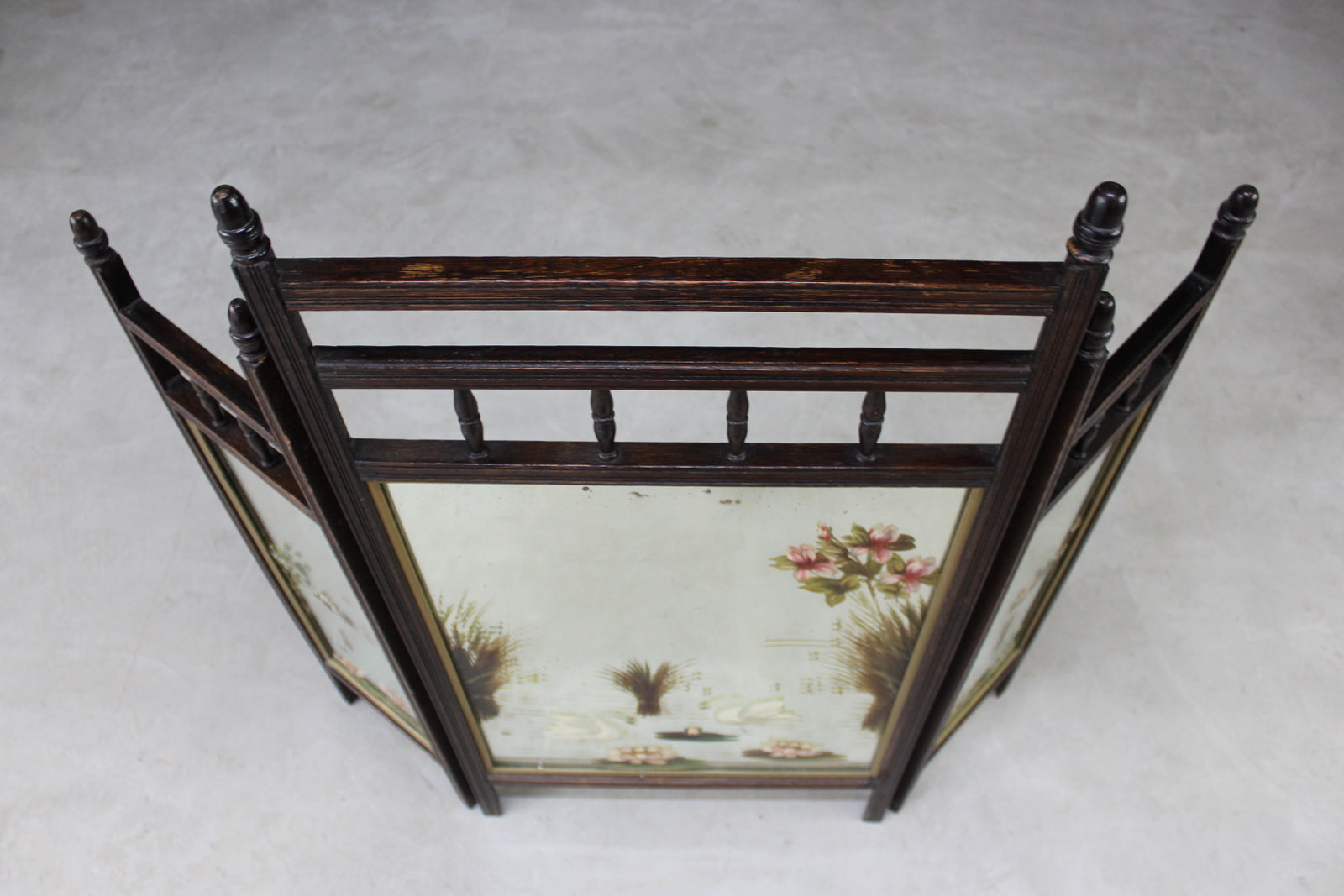 Edwardian Folding Mirror Fire Screen - Kernow Furniture