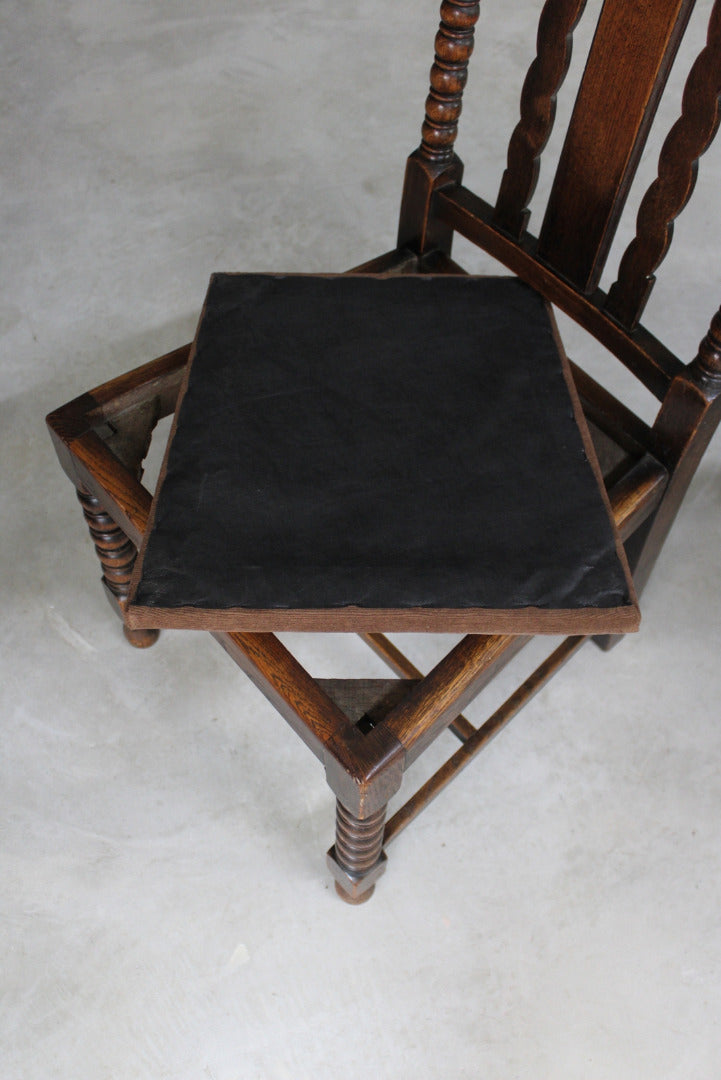 Set 4 Oak Barley Twist Dining Chairs - Kernow Furniture