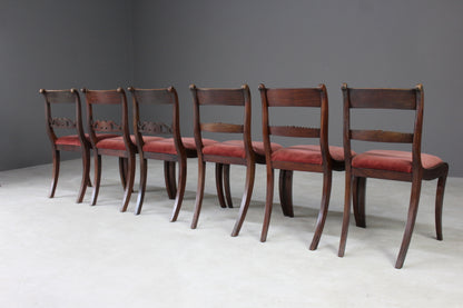 Set 6 Antique Bar Back Dining Chairs - Kernow Furniture