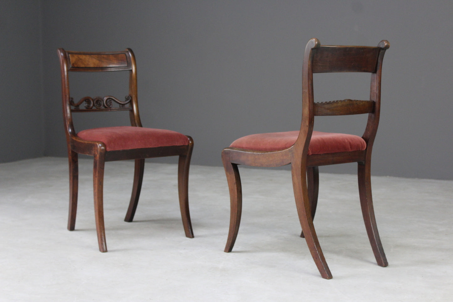 Set 6 Antique Bar Back Dining Chairs - Kernow Furniture