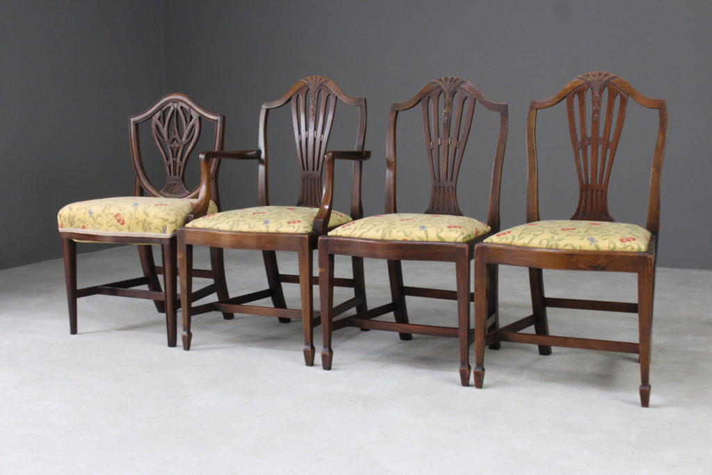 4 Hepplewhite Style Dining Chairs - Kernow Furniture