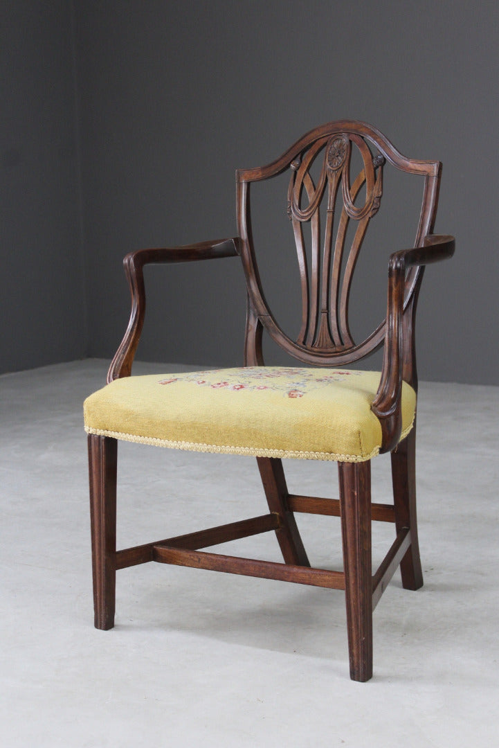 Single Hepplewhite Style Carver Chair - Kernow Furniture