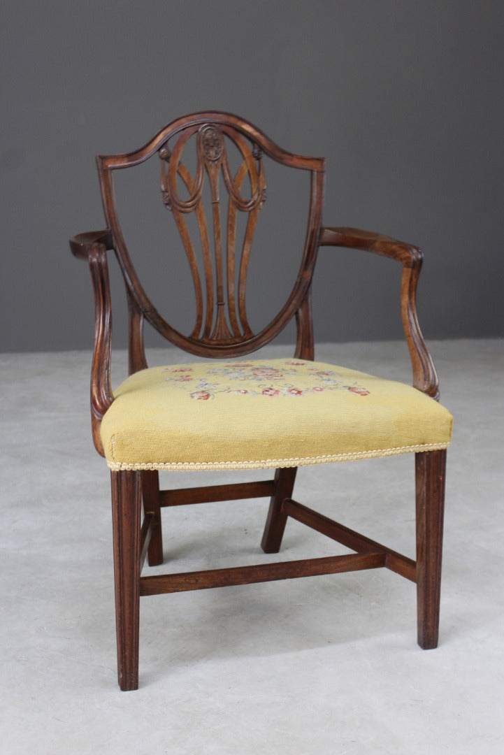 Single Hepplewhite Style Carver Chair - Kernow Furniture