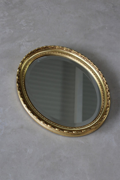 Gilt Oval Wall Mirror - Kernow Furniture