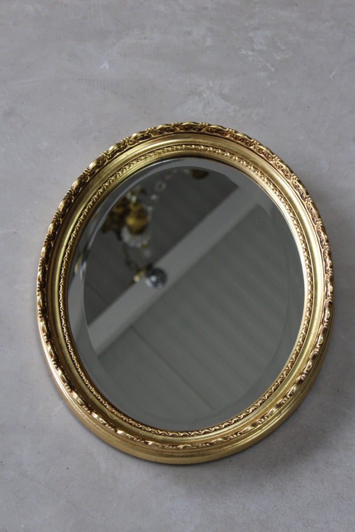 Gilt Oval Wall Mirror - Kernow Furniture