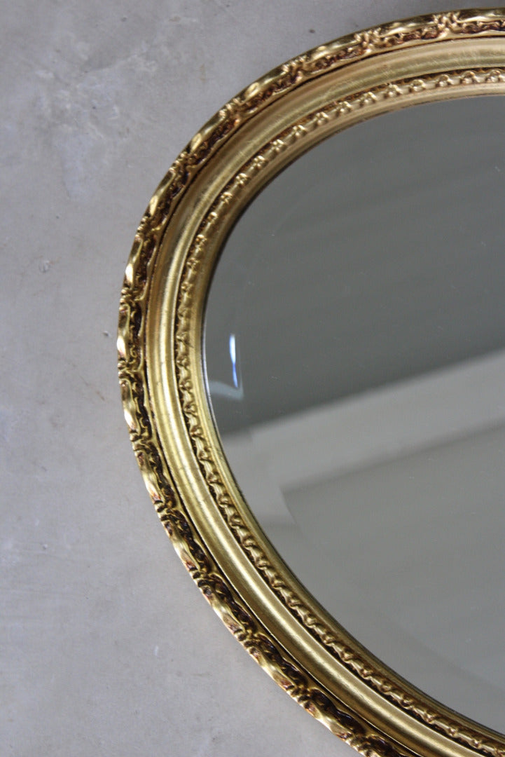 Gilt Oval Wall Mirror - Kernow Furniture