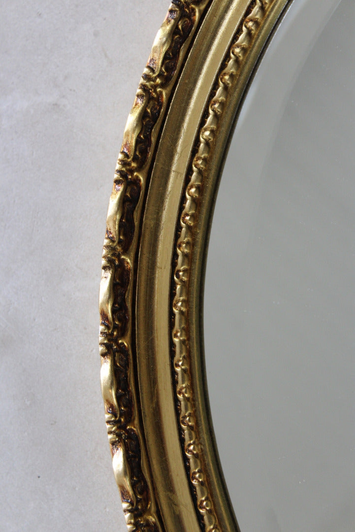 Gilt Oval Wall Mirror - Kernow Furniture