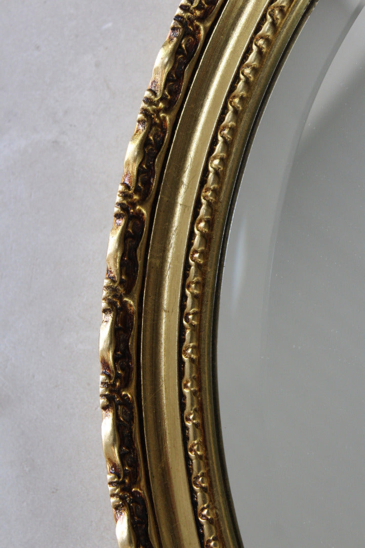 Gilt Oval Wall Mirror - Kernow Furniture