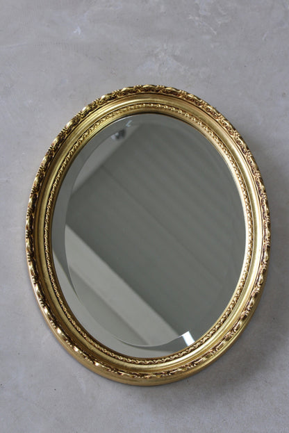 Gilt Oval Wall Mirror - Kernow Furniture