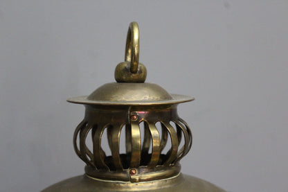 Brass Hanging Porch Light Lantern - Kernow Furniture