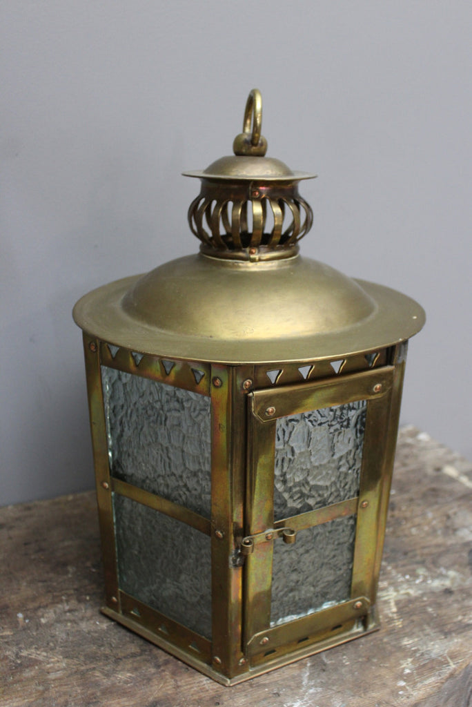 Brass Hanging Porch Light Lantern - Kernow Furniture