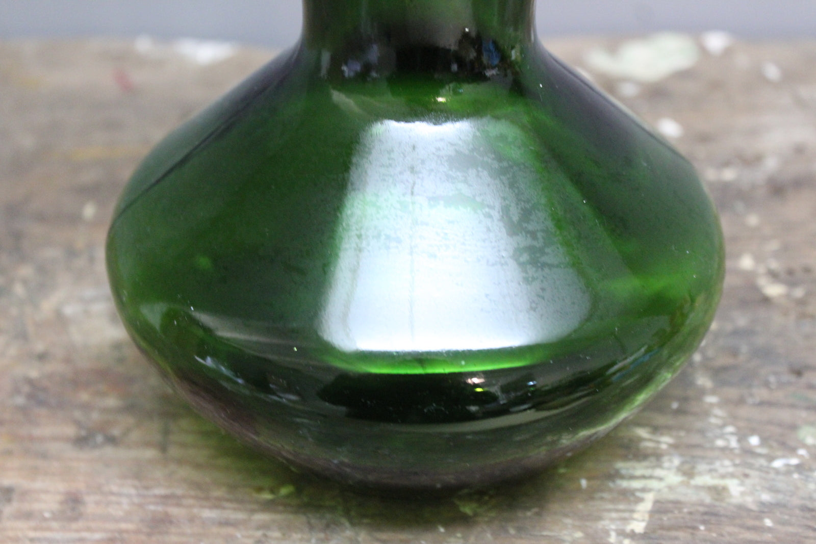 Vintage Green Glass Bottle - Kernow Furniture