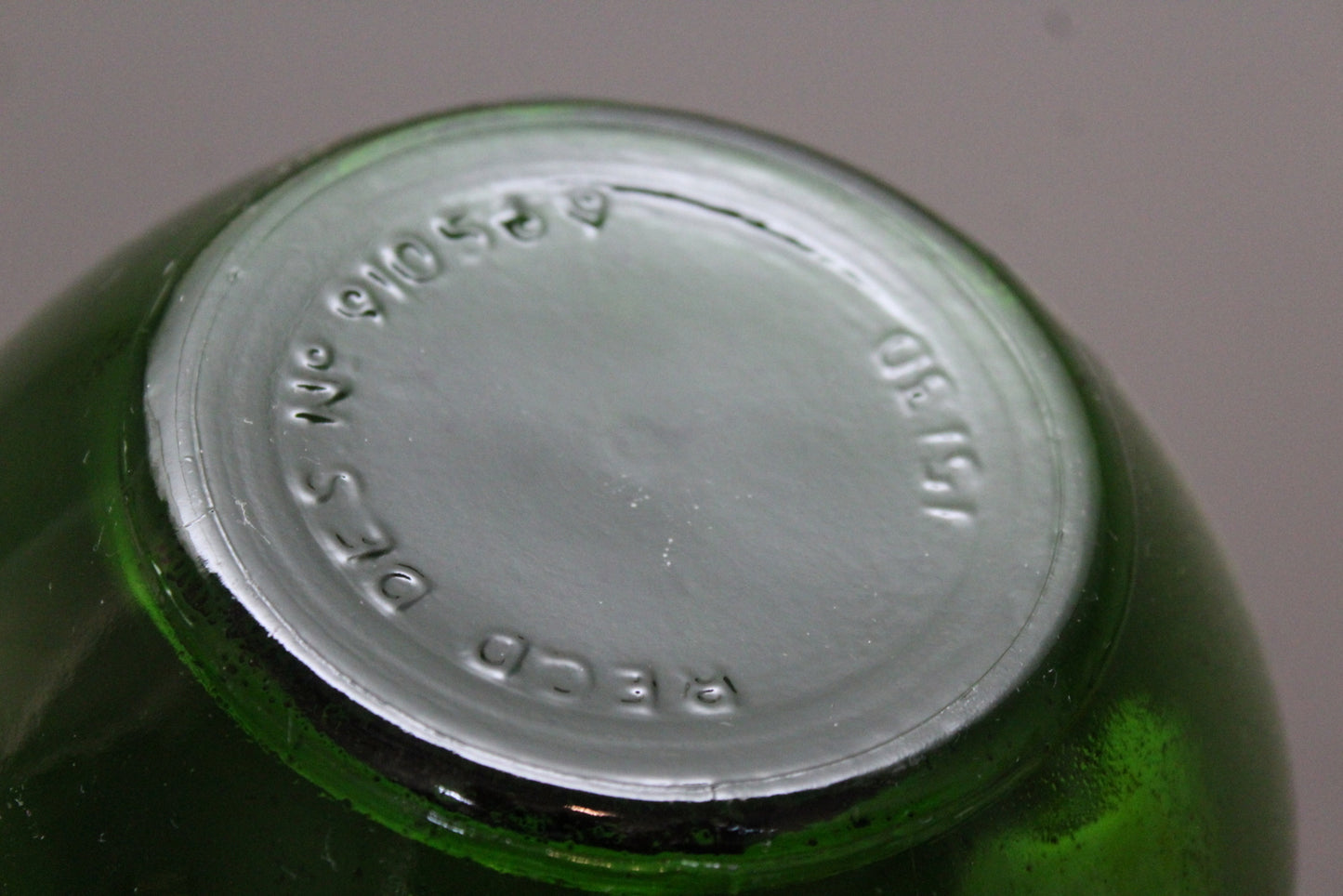 Vintage Green Glass Bottle - Kernow Furniture