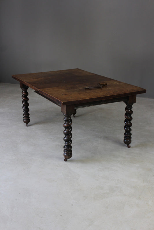 Oak Barley Twist Dining Table - Kernow Furniture
