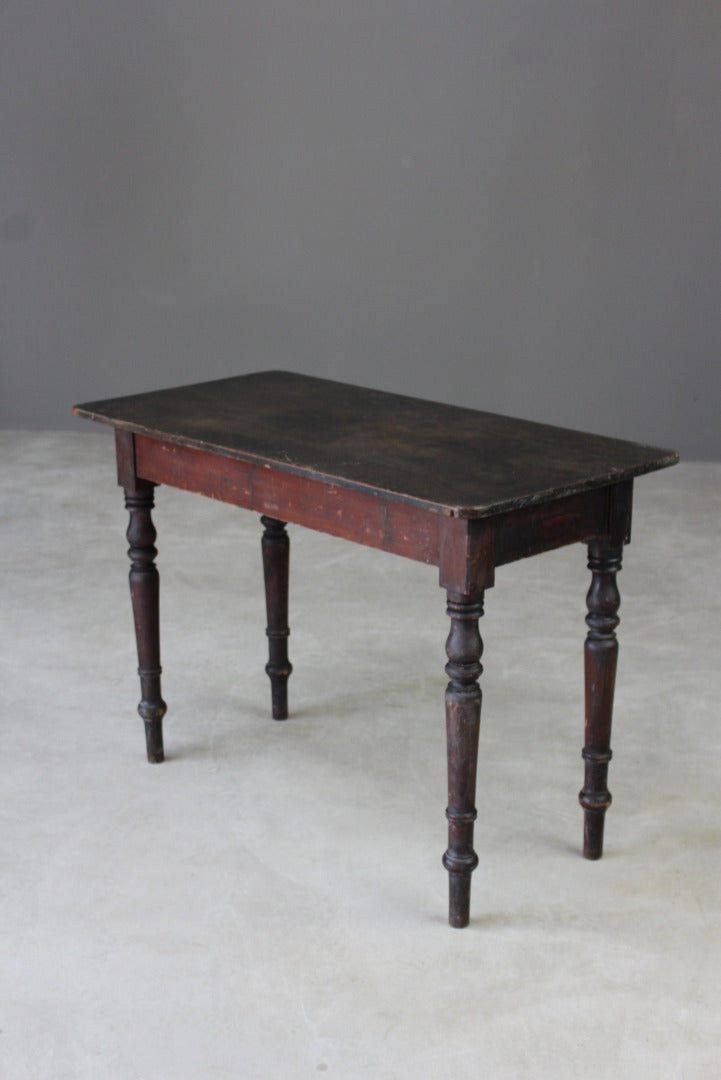 Rustic Stained Pine Side Table - Kernow Furniture