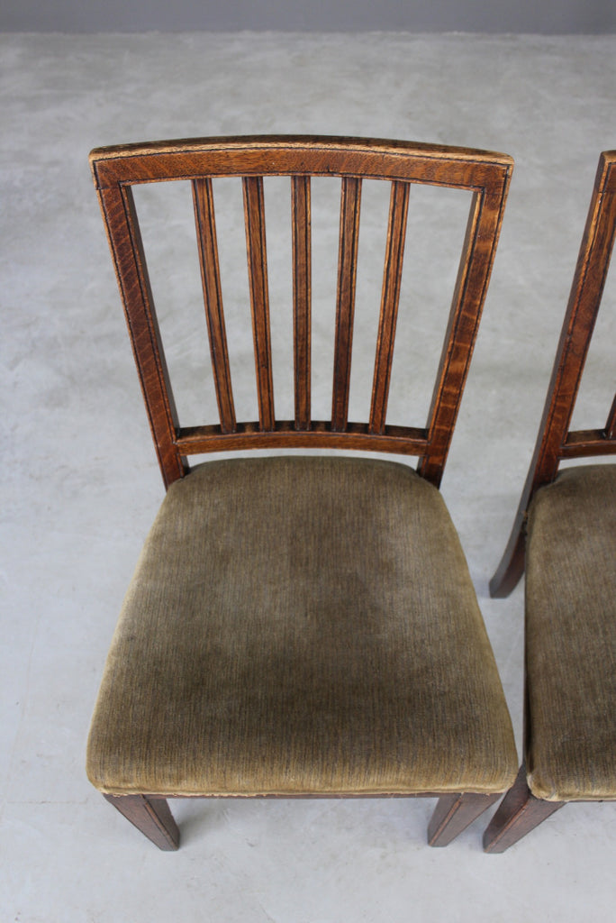 Pair Antique Georgian Oak Dining Chairs - Kernow Furniture