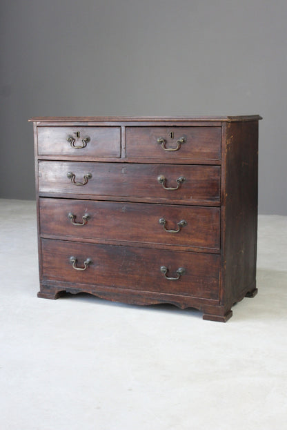 Antique 19th Century Crossbanded Chest of Drawers - Kernow Furniture