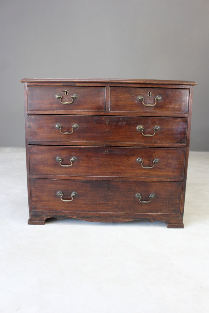 Antique 19th Century Crossbanded Chest of Drawers - Kernow Furniture