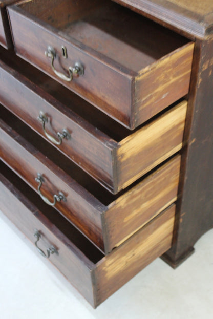 Antique 19th Century Crossbanded Chest of Drawers - Kernow Furniture