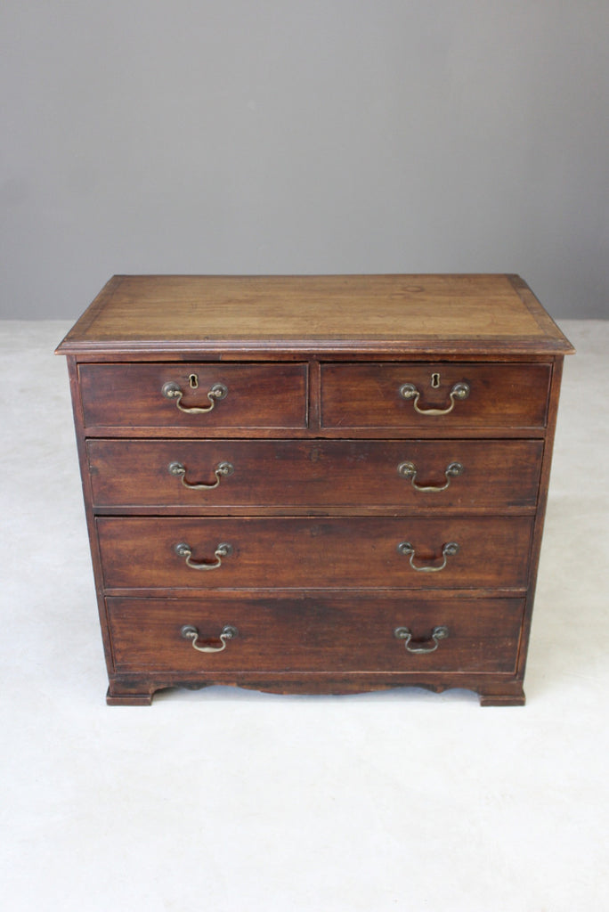 Antique 19th Century Crossbanded Chest of Drawers - Kernow Furniture