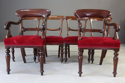 Set 6 Antique Mahogany Dining Chairs - Kernow Furniture