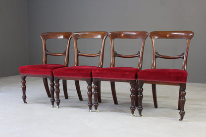 Set 6 Antique Mahogany Dining Chairs - Kernow Furniture