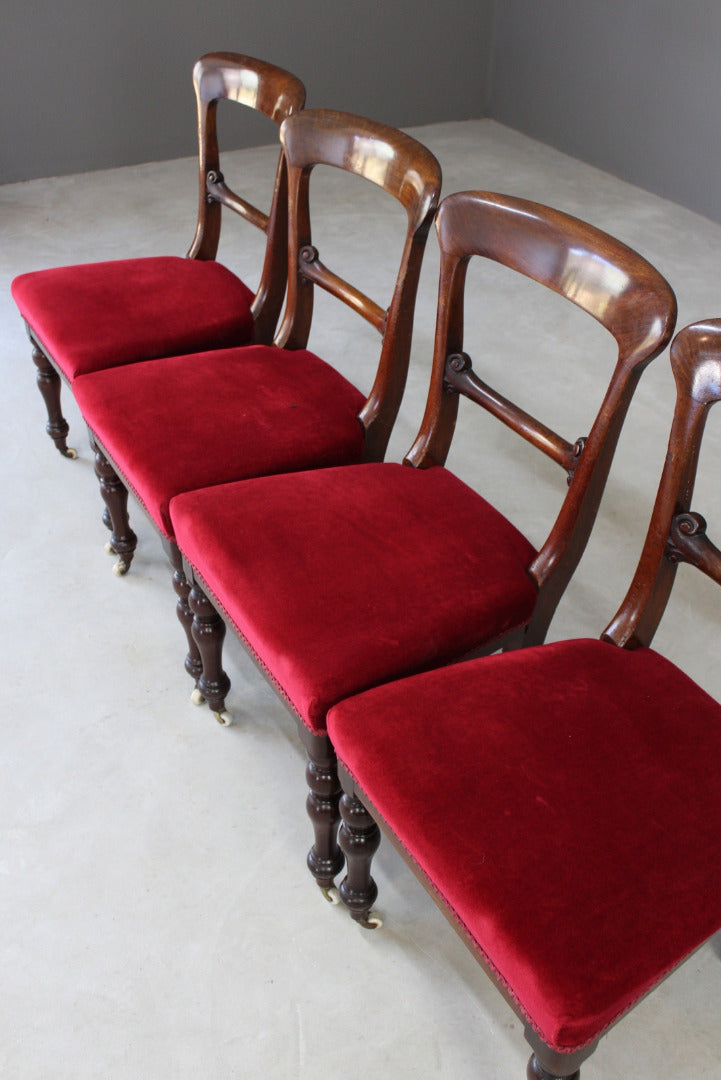 Set 6 Antique Mahogany Dining Chairs - Kernow Furniture