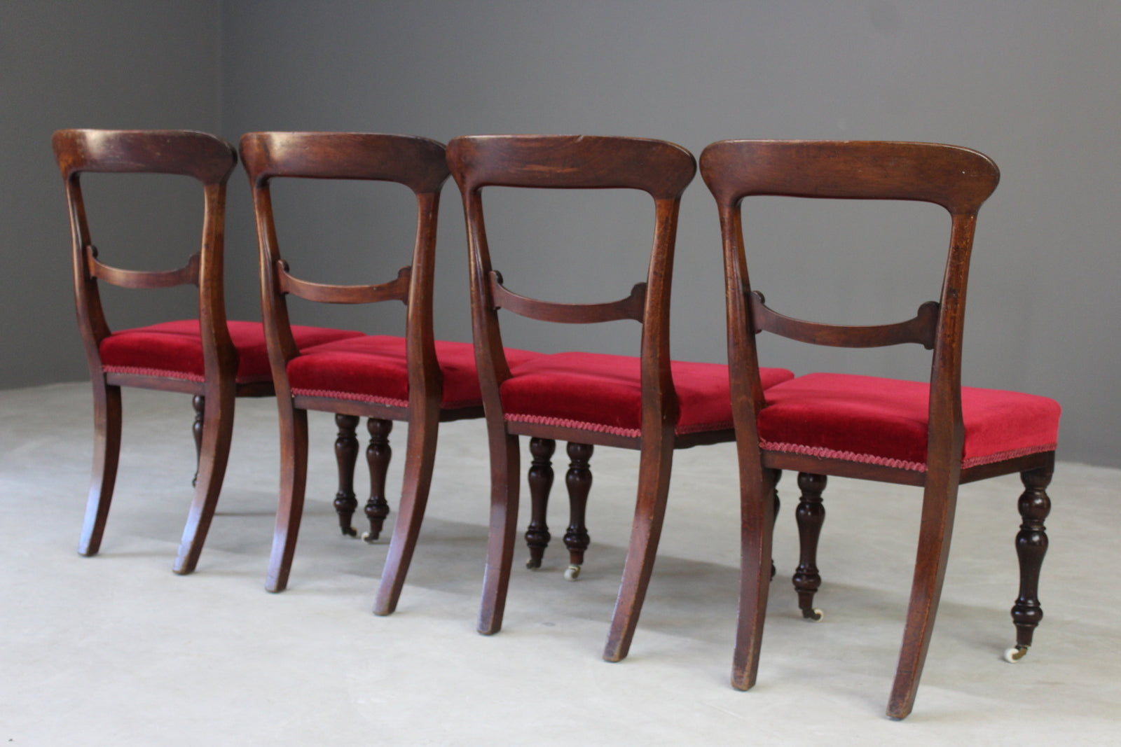 Set 6 Antique Mahogany Dining Chairs - Kernow Furniture