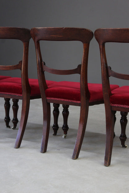 Set 6 Antique Mahogany Dining Chairs - Kernow Furniture