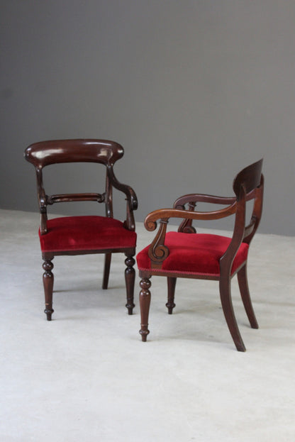 Set 6 Antique Mahogany Dining Chairs - Kernow Furniture