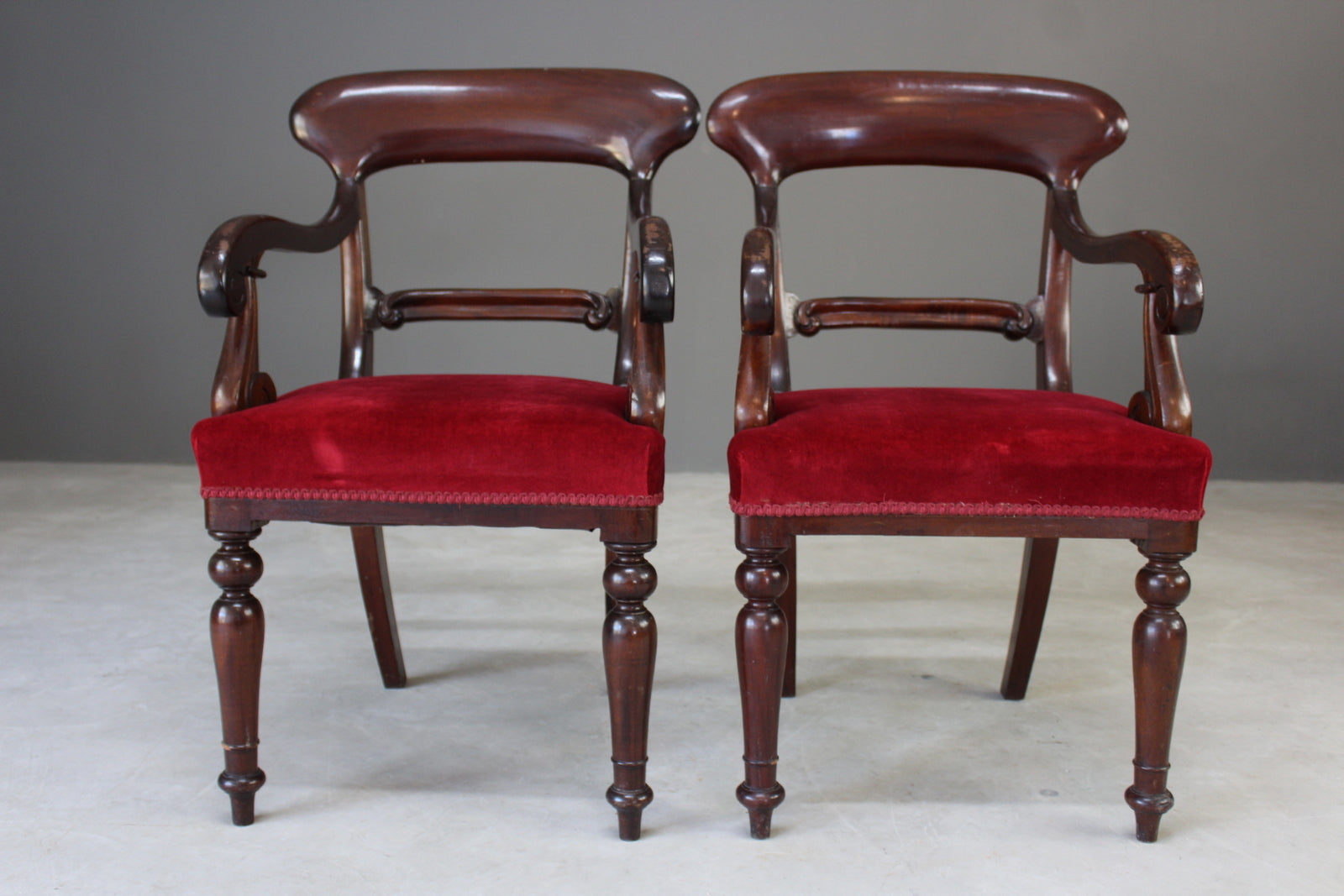 Set 6 Antique Mahogany Dining Chairs - Kernow Furniture