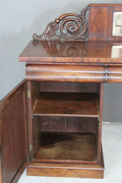 Antique Victorian Mahogany Twin Pedestal Sideboard - Kernow Furniture