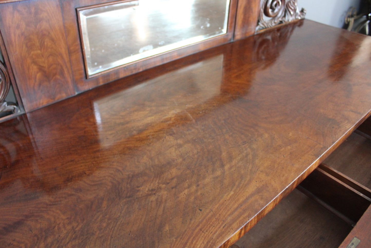 Antique Victorian Mahogany Twin Pedestal Sideboard - Kernow Furniture