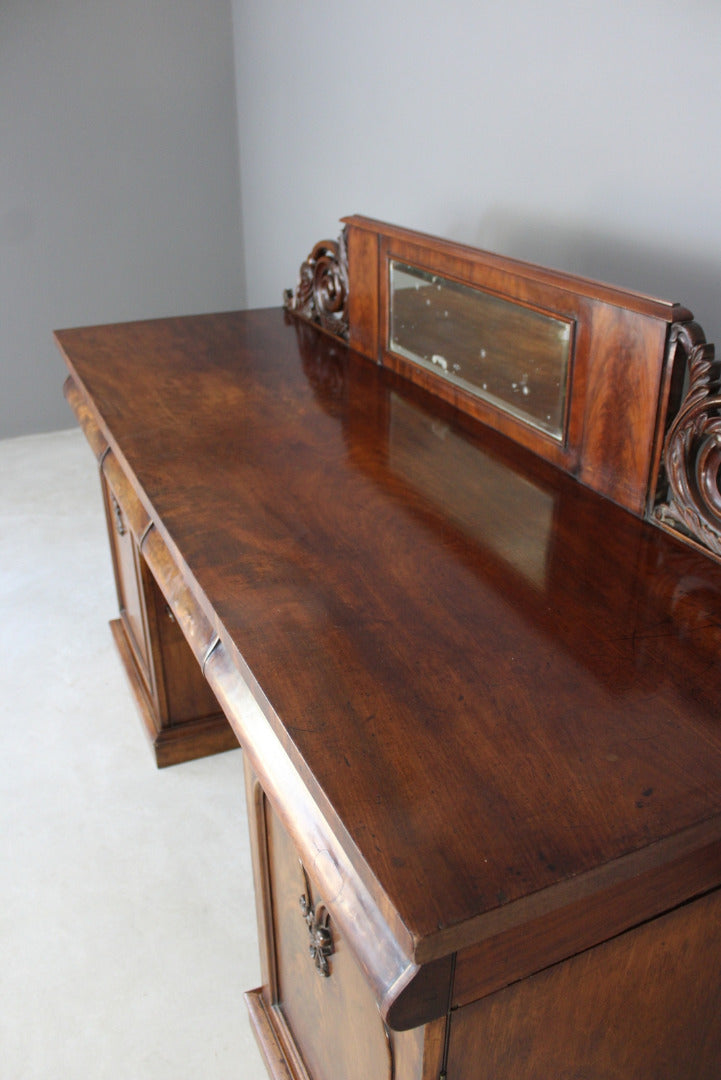 Antique Victorian Mahogany Twin Pedestal Sideboard - Kernow Furniture