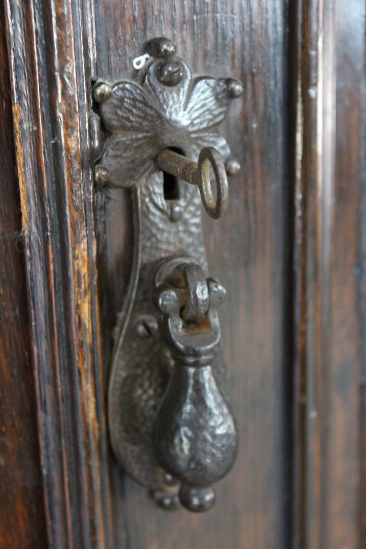 Jacobean Style Dark Oak Wardrobe - Kernow Furniture