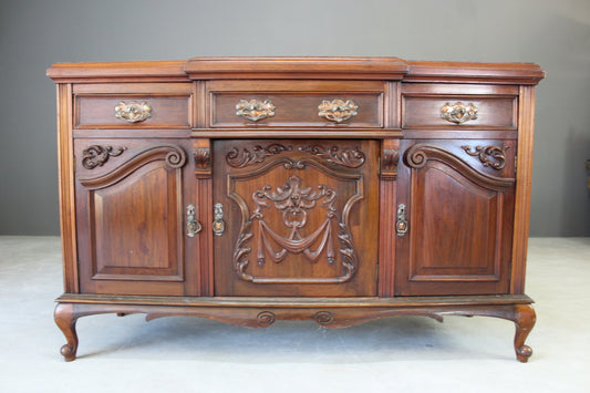 Antique Edwardian Walnut Sideboard - Kernow Furniture