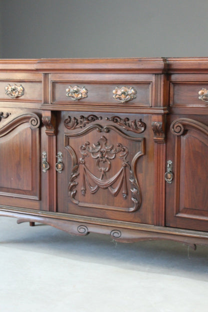 Antique Edwardian Walnut Sideboard - Kernow Furniture