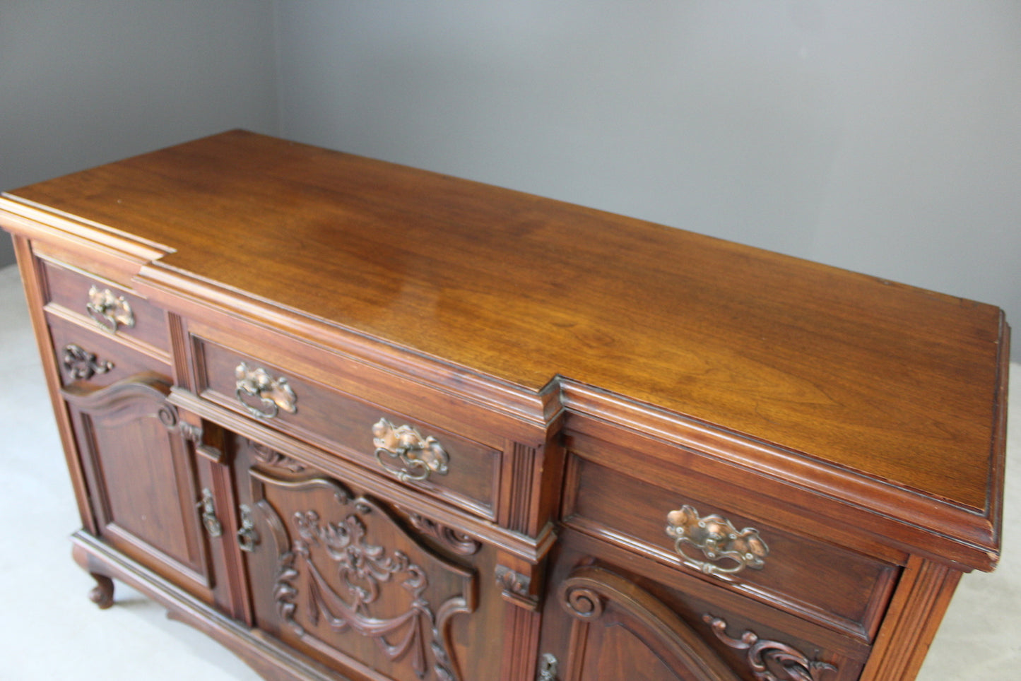 Antique Edwardian Walnut Sideboard - Kernow Furniture