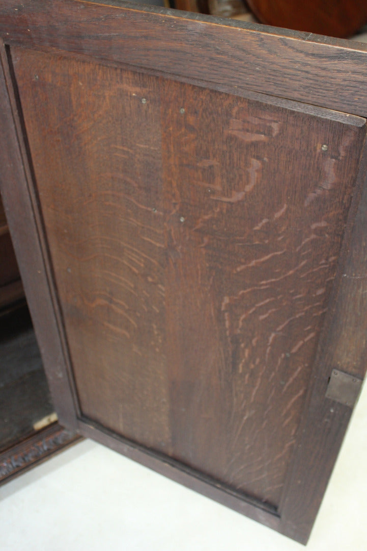 Antique Carved Oak Cupboard - Kernow Furniture