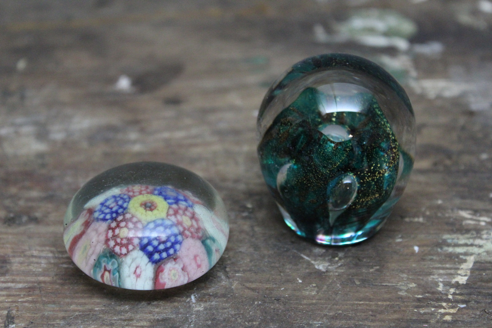 Pair Glass Paperweights - Kernow Furniture