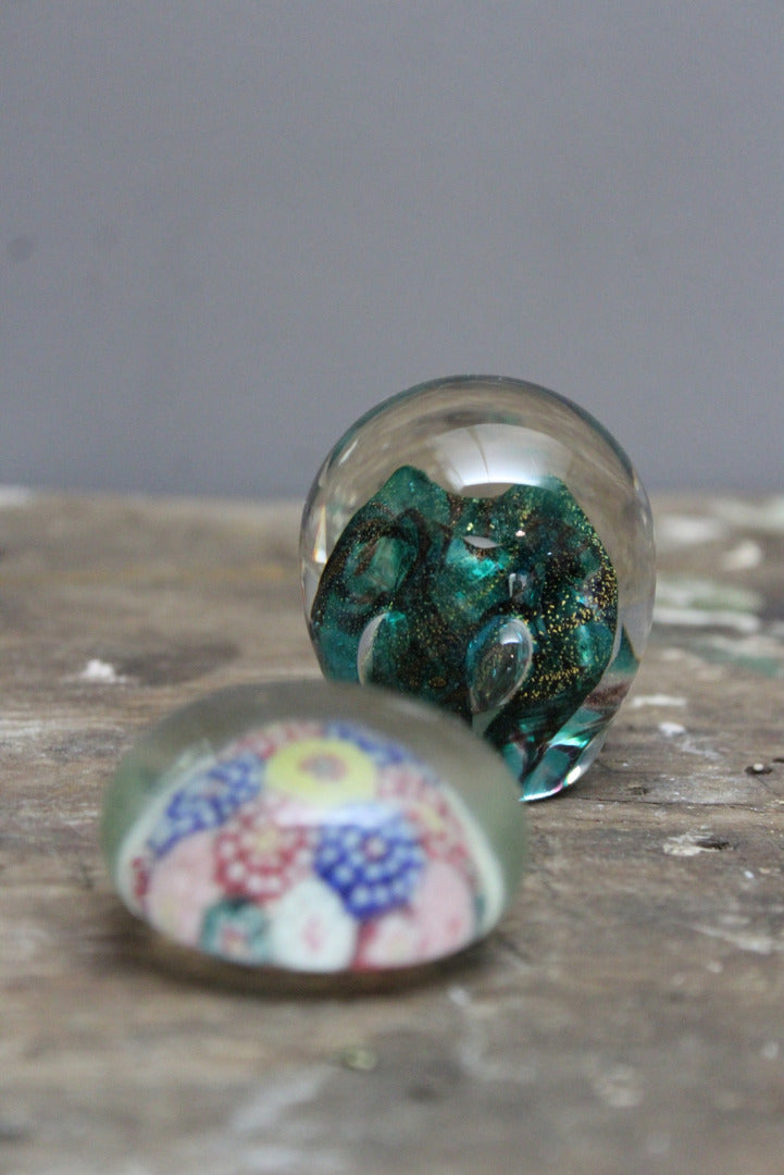 Pair Glass Paperweights - Kernow Furniture