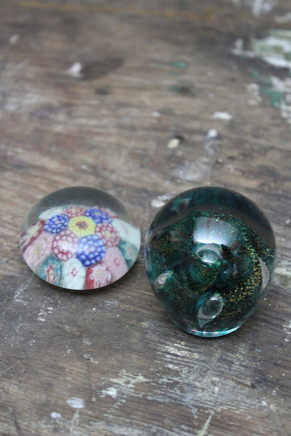 Pair Glass Paperweights - Kernow Furniture