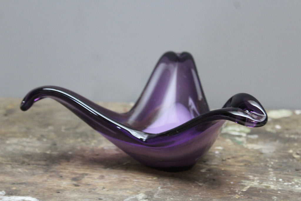 Retro Purple Glass Bowl - Kernow Furniture