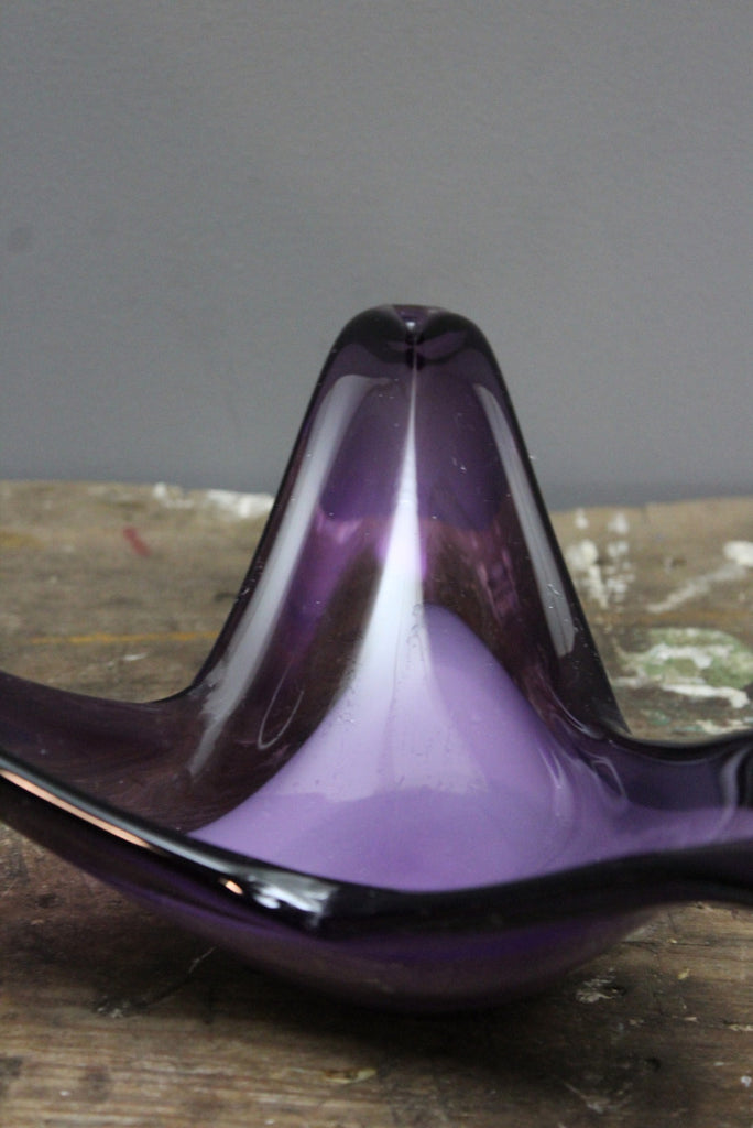 Retro Purple Glass Bowl - Kernow Furniture