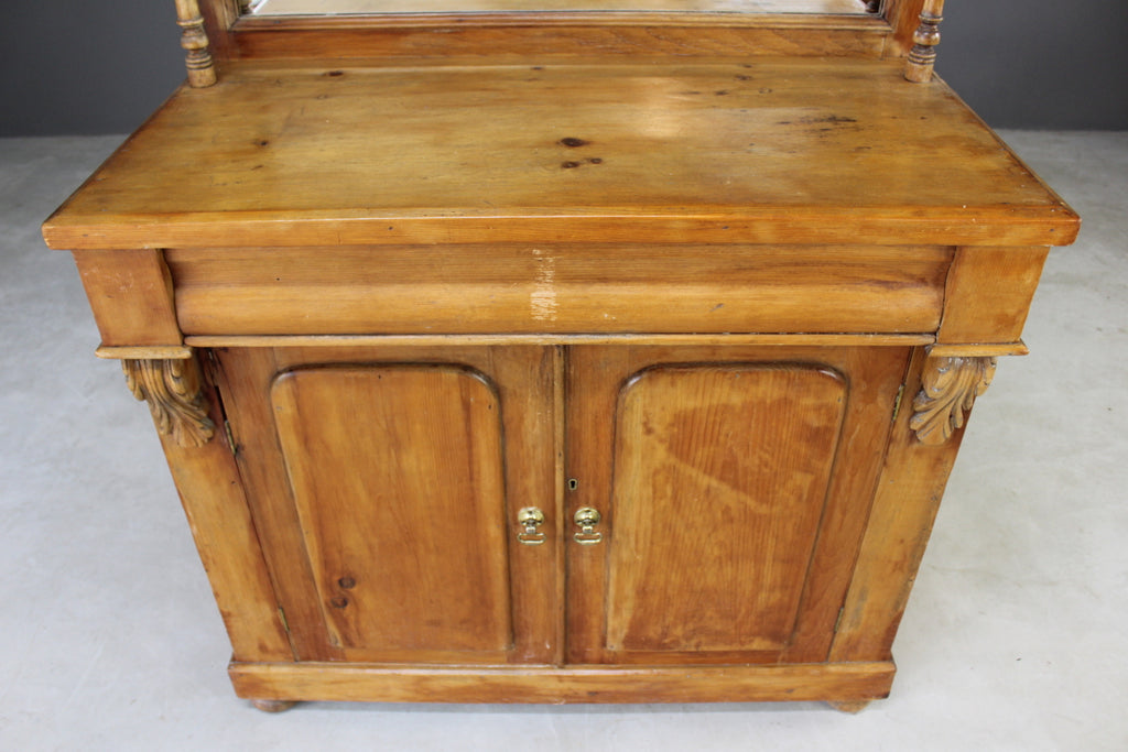 Victorian Pine Chiffonier Sideboard - Kernow Furniture