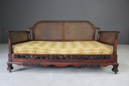 Antique Bergere Cane Sofa - Kernow Furniture