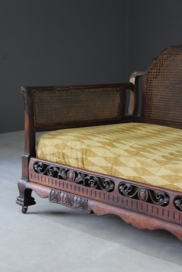 Antique Bergere Cane Sofa - Kernow Furniture