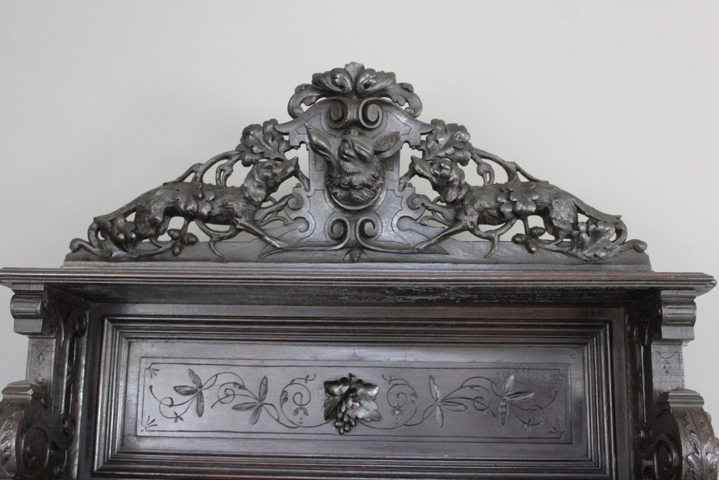 Antique Carved French Hunt Cabinet - Kernow Furniture