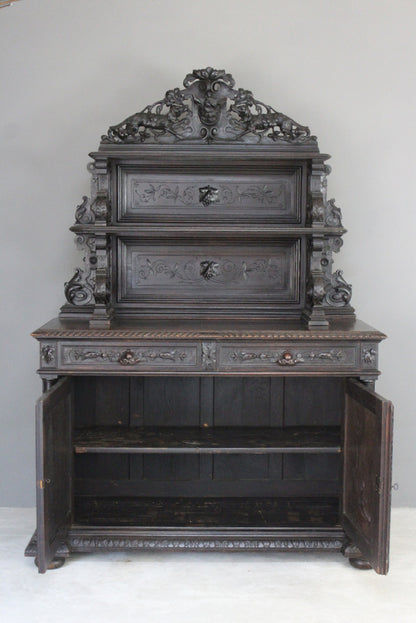 Antique Carved French Hunt Cabinet - Kernow Furniture