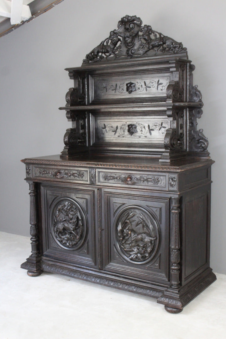 Antique Carved French Hunt Cabinet - Kernow Furniture